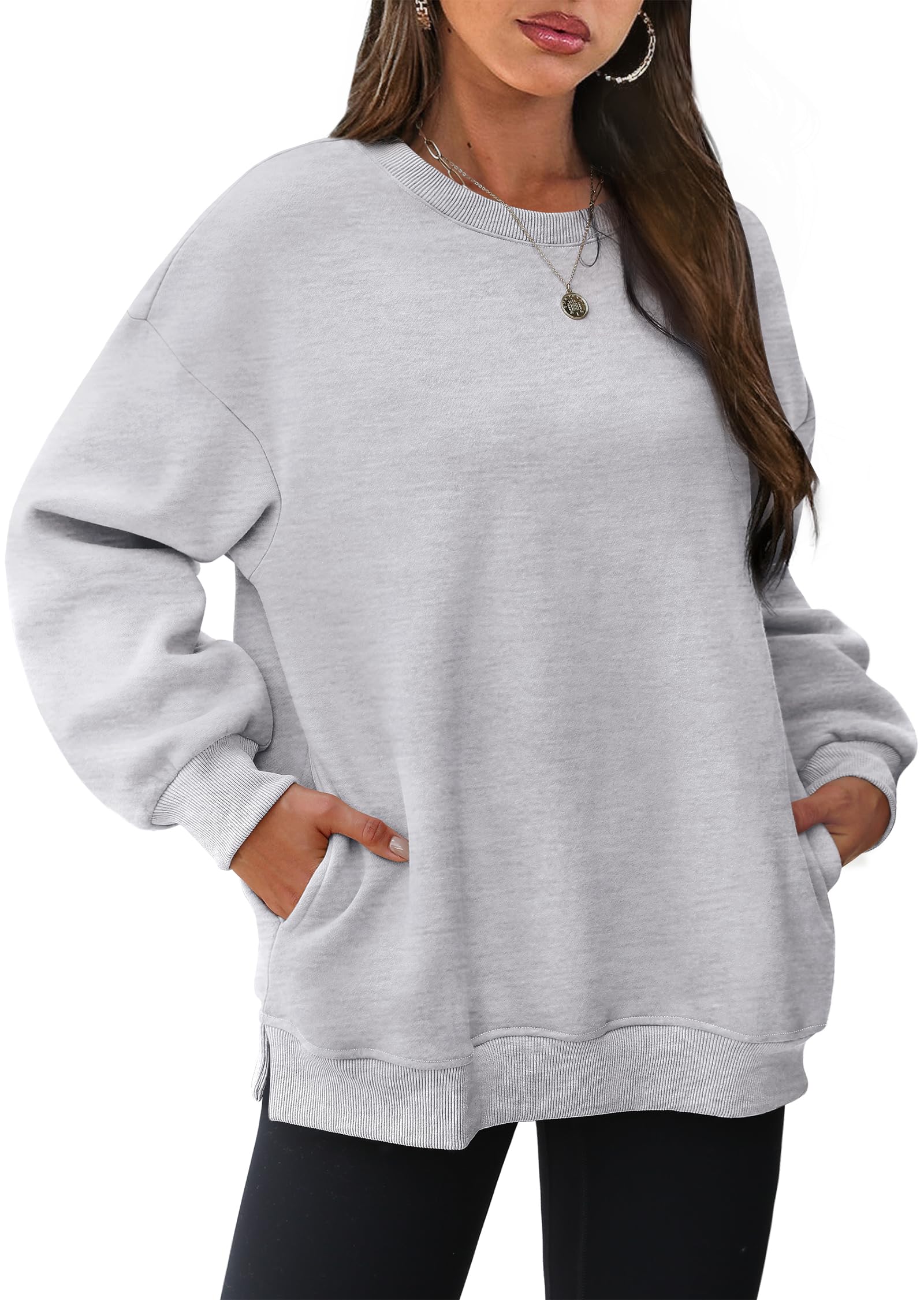 Women's Oversized Crewneck Sweatshirts with Pockets