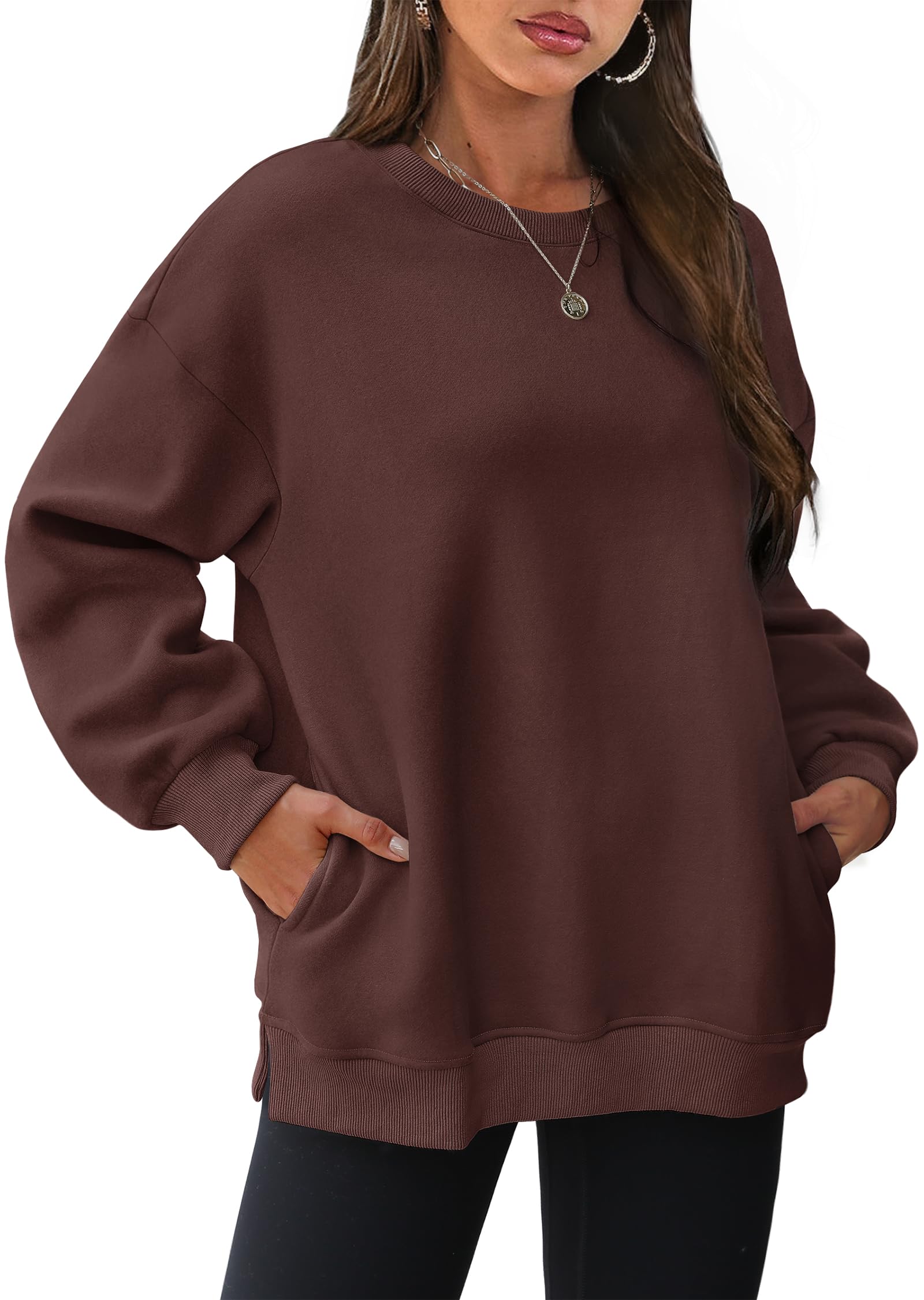 Women's Oversized Crewneck Sweatshirts with Pockets