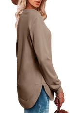 Women's High Low Curved Hem Tops