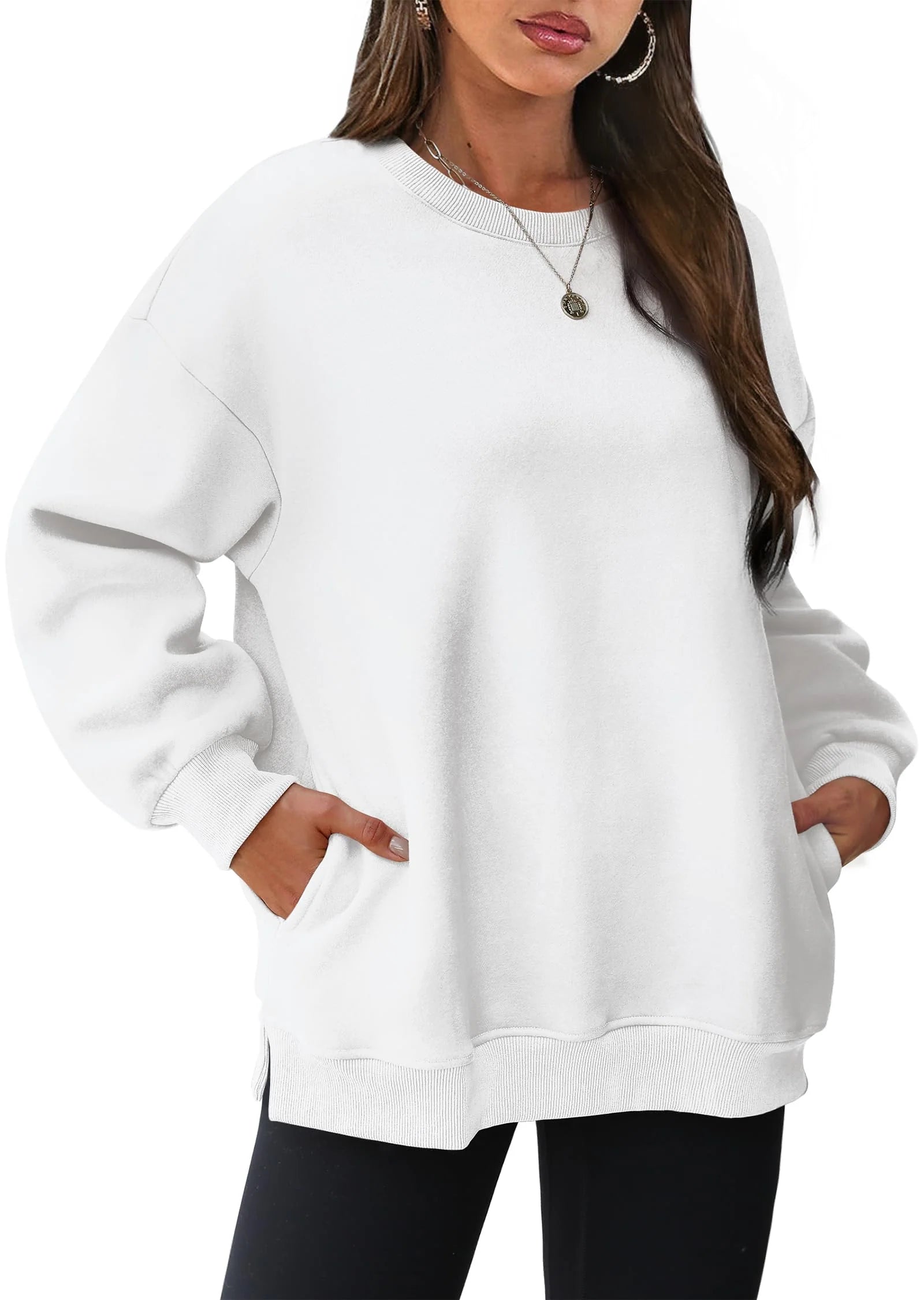 Women's Oversized Crewneck Sweatshirts with Pockets