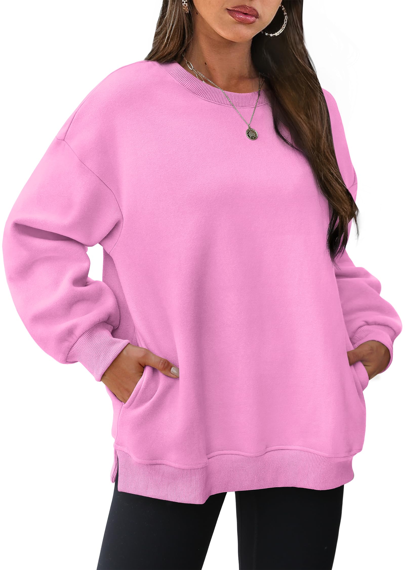Women's Oversized Crewneck Sweatshirts with Pockets