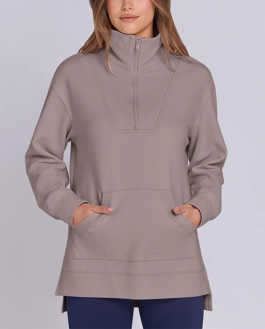 Women's Quarter Zip Oversized Knit Pullover