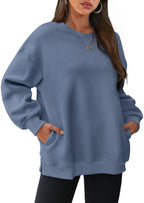 Women's Oversized Crewneck Sweatshirts with Pockets