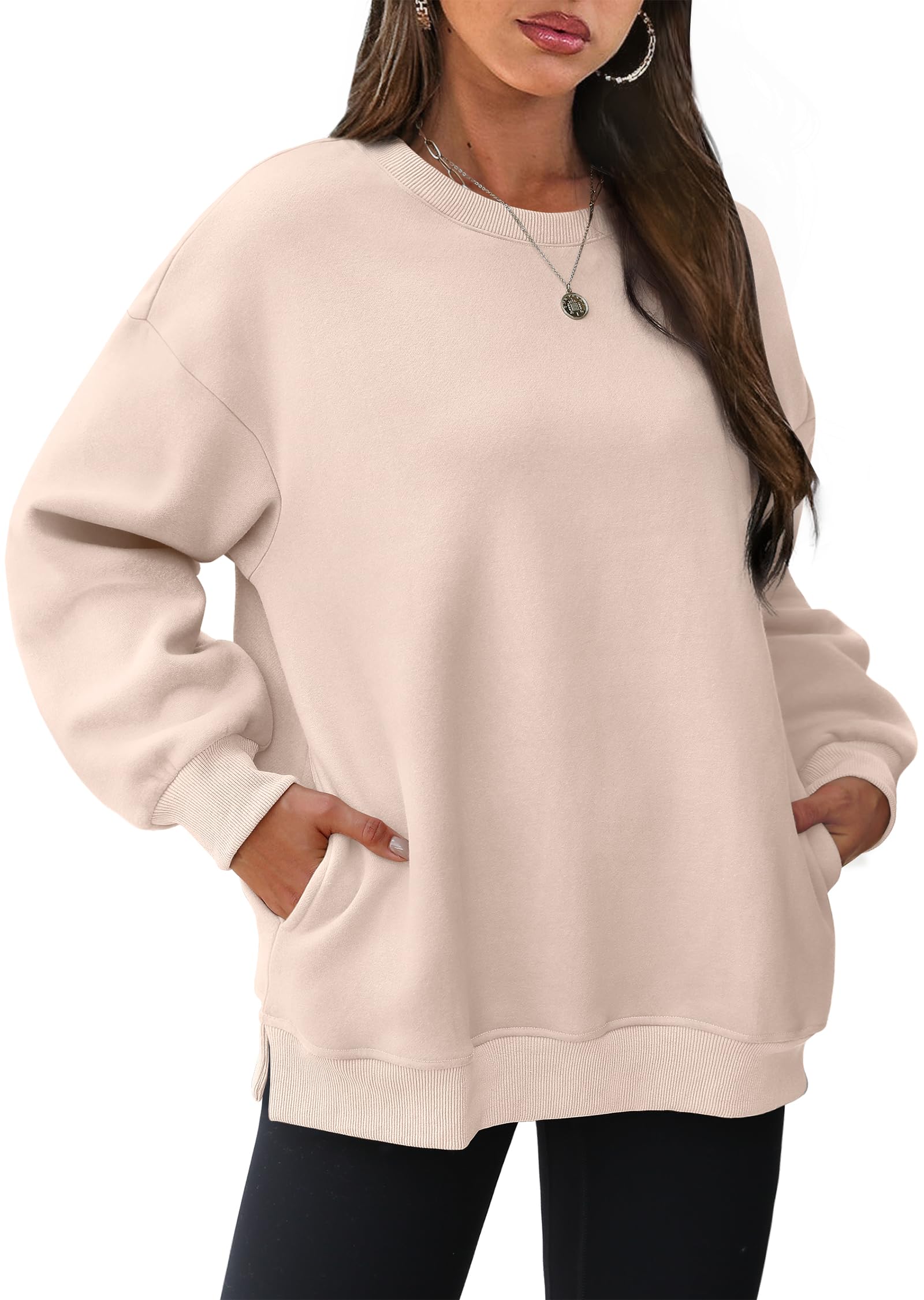 Women's Oversized Crewneck Sweatshirts with Pockets