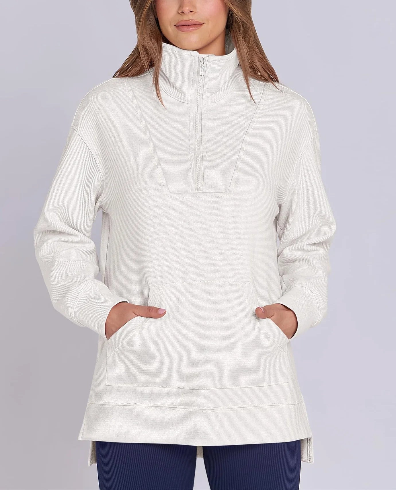 Women's Quarter Zip Oversized Knit Pullover