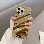 Nude Mocha Aesthetic Wavy Designer Silicon Case for iPhone