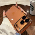 Luxury Glitter Hard Plating Clear Case for iPhone 14 15 16 17