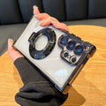 Translucent Magnetic Phone Cases with Stand and Corner Cushions for Galaxy Series
