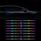 Car logo colorful stickers, car color-changing laser reflective car stickers, personalized A-pillar car door and hood stickers.