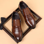 Italian Hand-embossed Zipper Leather Short Boots