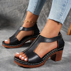 Women’s Chunky Heel Cutout Sandals